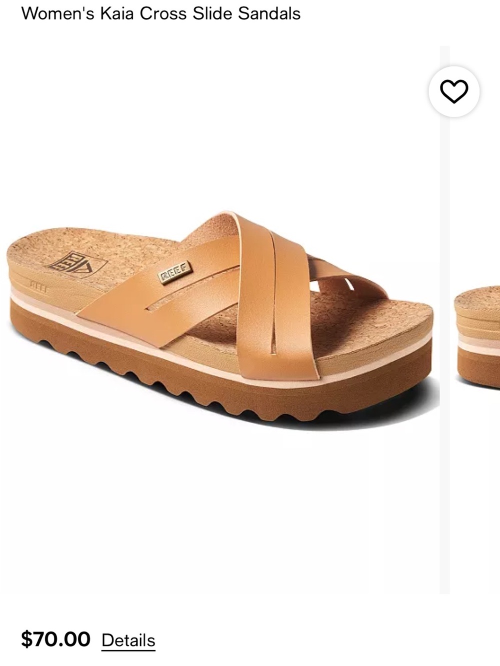 Reef Women’s Tan Crisscross Platform Slide Sandal